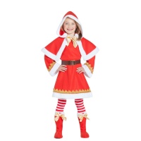 Costume de Mère Noël avec cape pour fille