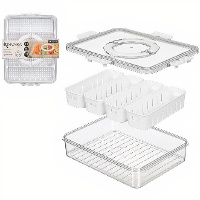 Boîte hermétique 3,2 L avec 4 organiseurs amovibles et poignée blanche