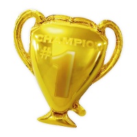 Ballon en forme de coupe champion dorée de 65 cm