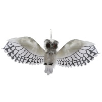 Pendentif chouette blanche avec lumière, son et mouvement de 1,00 m
