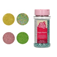 Perles de sucre métallisées multicolores - FunCakes - 80 gr