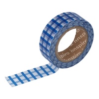 Ruban Washi à carreaux bleus - 10 m