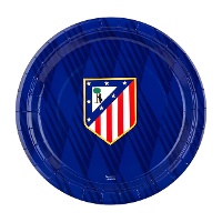 Assiettes Atlético de Madrid bleues 23 cm - 8 unités