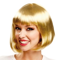 Perruque courte avec frange pour femme