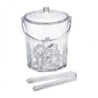 Seau à glaçons en plastique 19 x 15 x 15 cm avec pinces