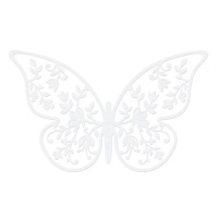 Décoration en papier de papillons avec fleurs de 8 x 5 cm - 10 unités