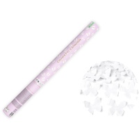 Canon à confettis de papillons blancs de 60 cm