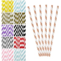 Pailles en papier à chevrons - 10 unités
