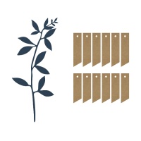Décoration de branches en papier bleu marine avec étiquettes - 6 unités