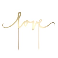 Topper pour gâteau Love doré - PartyDeco