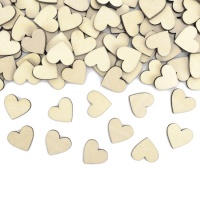 Confetti en bois en forme de coeur de 50 unités