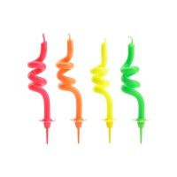 Bougies en spirale multicolores - 4 unités