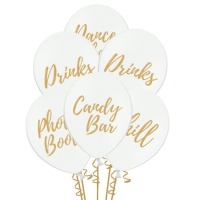 Ballons en latex pastels blancs pour fête de 30 cm - PartyDeco - 6 unités