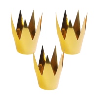 Couronnes dorées de Reine de la fête - 3 unités