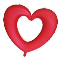 Ballon en forme de coeur creux rouge 95 x 76 cm