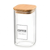 Pot en borosilicate de 1,2 L avec couvercle en bambou Coffee