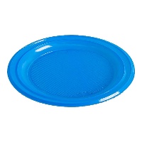 Assiettes de 22 cm en plastique de couleurs - 10 unités