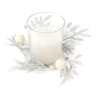 Bougie avec verre décoré de Noël de 10,5 x 6,6 cm