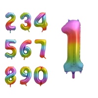 Ballon chiffre arc-en-ciel de 41 cm