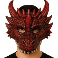 Demi-masque de dragon rouge