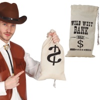 Sac en toile pour de l'argent de cowboy - 1 unité