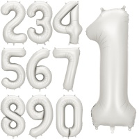 Ballon chiffre argenté de 86 cm - PartyDeco - 1 unité
