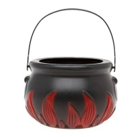 Chaudron de sorcière avec flammes de 17 cm