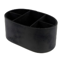 Organisateur de télécommandes en similicuir de 18 x 10 x 18 cm - 5 compartiments