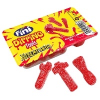 Bonbons en forme d'outils super acidulés avec dip liquide acidulé à la fraise - Fini