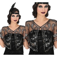 Boléro transparent à paillettes pour femme