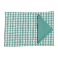Napperon individuel 48 x 33 cm motif Vichy avec serviette - 1 unité