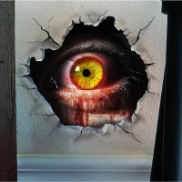 Décoration adhésive pour mur en forme d'oeil de 16 x 16 cm