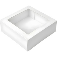 Boîte blanche pour gâteau avec fenêtre, 35 x 35 x 10 cm