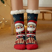 Chaussettes du Père Noël à revers effet mouton - pointures 36 à 42 - 1 paire