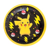 Assiettes de Pikachu Pokémon de 18 cm - 8 unités