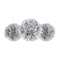 Suspensions pompons en papier - 3 unités