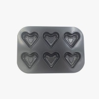 Moule pour mini-coeurs en acier de 27 x 19 cm - Pastkolor - 6 cavités