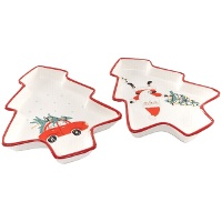 Assiette de 22,6 cm en céramique avec motif de Noël de Père Noël - 1 unité