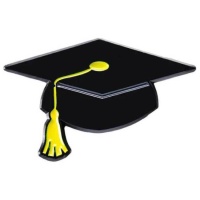 Broche de diplômé avec toque jaune