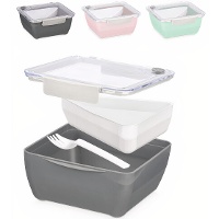 Tupperware 0,45 et 1,4 L avec compartiments et fourchette - 1 pc.