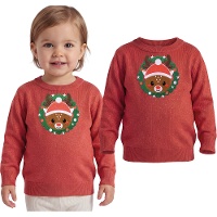 Pull de Noël pour bébé avec renne et effet pailleté