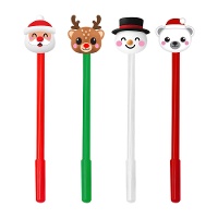 Stylo de Noël avec personnage festif - 1 unité