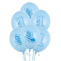 Ballons en latex pour premier anniversaire de 30 cm - PartyDeco - 6 unités