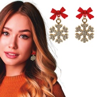 Boucles d'oreille en forme de flocon de neige avec noeud - 1 paire