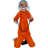 Prisonnier zombie animatronique avec lumière et son de 1,05 m