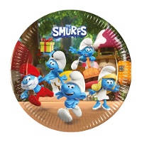 Platos de Pitufos de 23 cm - 8 unidades