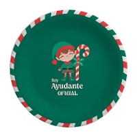 Assiettes de Noël avec lutin, 18 cm - 8 pièces