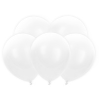 Ballons en latex de 30 cm avec lumière blanche - 5 unités