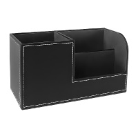 Organisateur de télécommandes effet cuir de 20,3 x 9,3 x 11 cm - 3 compartiments
