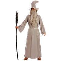 Costume de magicien gris avec chapeau pour homme